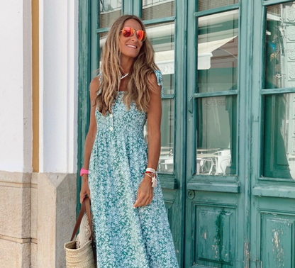 Vestido Maxi Largo Floral de Moda Primavera/Verano para Mujer