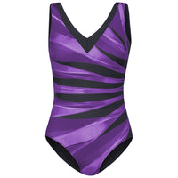 Plus Size Striped V-Neck One-Piece Swimsuit for Women